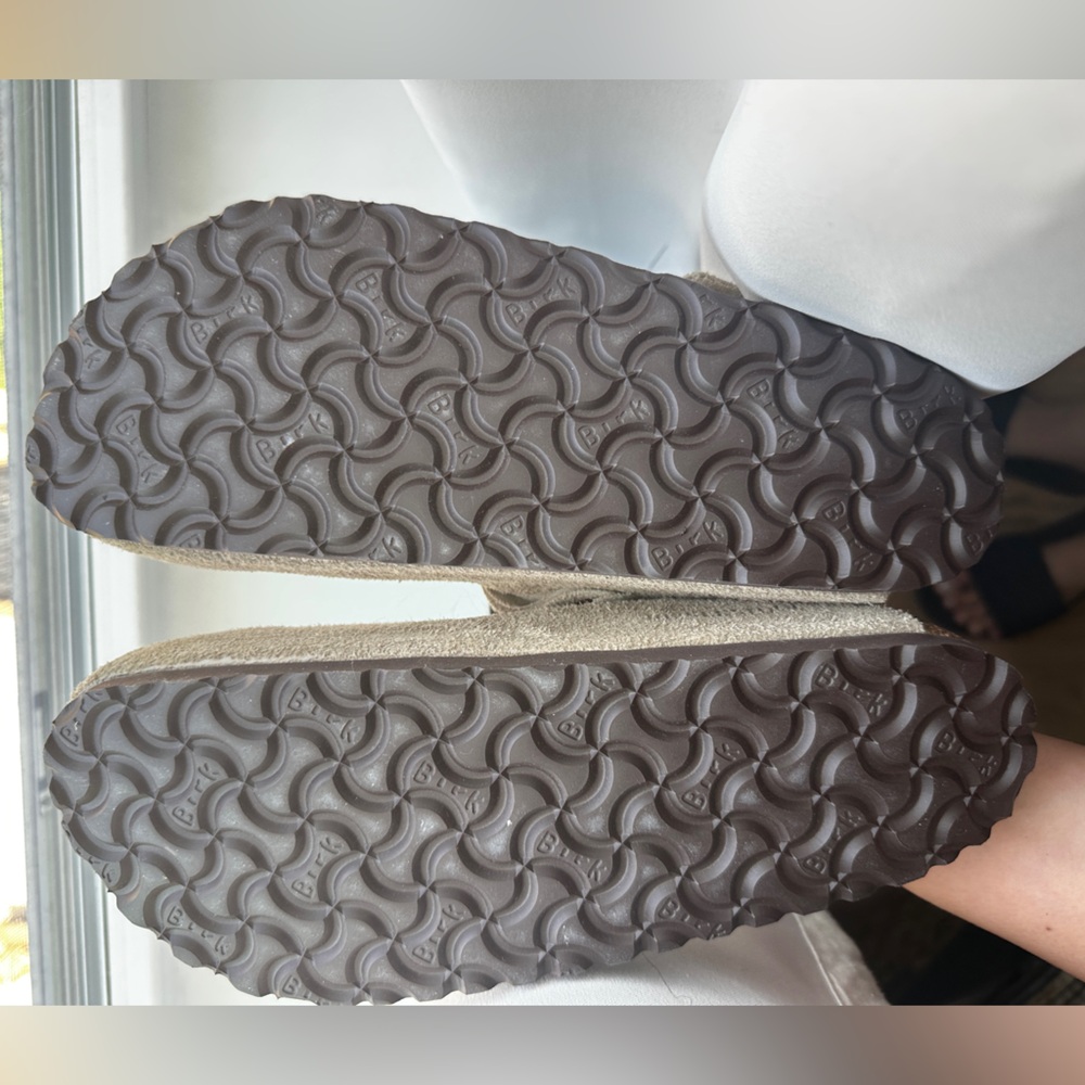 Birkenstock Suede Mules in Beige - Picture 3 of 4